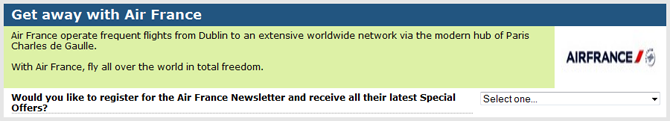 Air France Lead Generation example