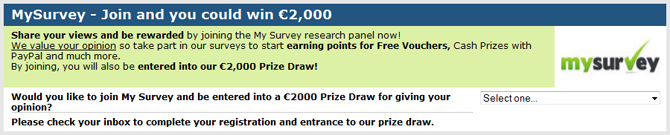 My Survey Lead Generation example